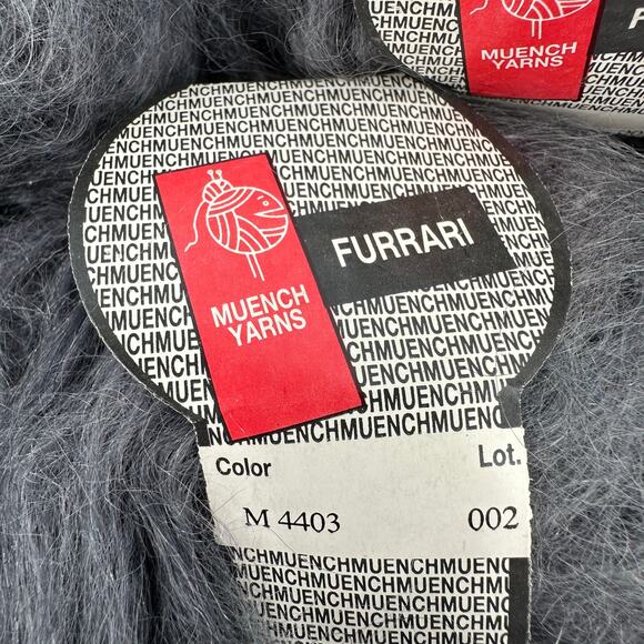 MUENCH Yarn FURRARI Mohair Acrylic Blend Gray #M4403 Made in France (9) - Picture 3 of 6